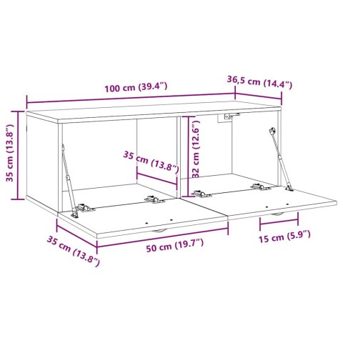 SZAFKA ŚCIENNA STARE DREWNO 100X36,5X35CM