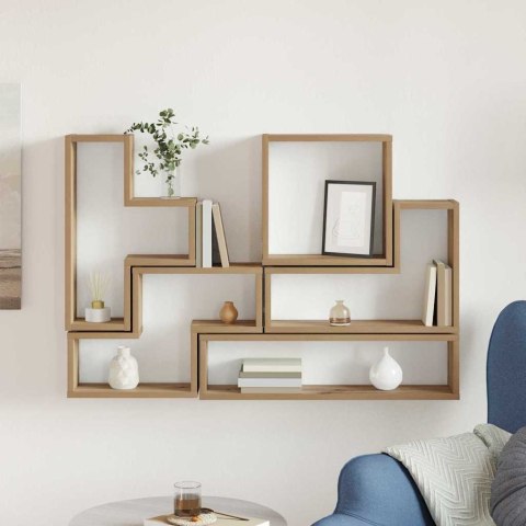 VidaXL Sześcian na ścianę z półką Inny dąb artisan 96 x 12 x 64 cm