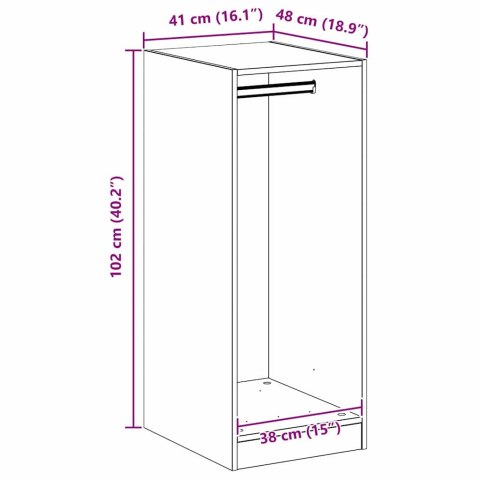 GARDEROBA STARE DREWNO 41X48X102CM