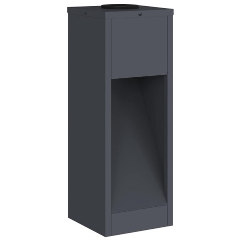 LAMPY SOLARNE OGRODOWE 2 SZTUKI SŁUPKI STALOWE 50CM ANTRACYT CIEPŁA BIEL LED