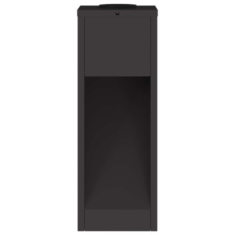 LAMPY SOLARNE OGRODOWE 2 SZTUKI SŁUPKI STALOWE 50CM CZARNE CIEPŁA BIEL LED