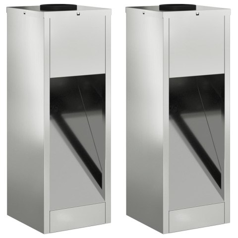 VidaXL Solarna Lampa LED na Ścieżkę 2 pcs Galwanizowany Galwanizowany