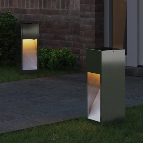 VidaXL Solarna Lampa LED na Ścieżkę 2 pcs Galwanizowany Galwanizowany