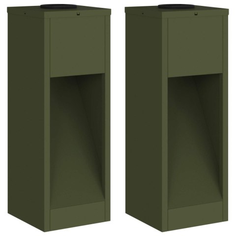 VidaXL Solarna Lampa LED na Ścieżkę 2 pcs Zielony oliwkowy