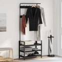 VidaXL Wieszak na płaszcze z półką Inny Czarny dąb 75 x 34 x 184 cm