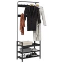 VidaXL Wieszak na płaszcze z półką Inny Czarny dąb 75 x 34 x 184 cm