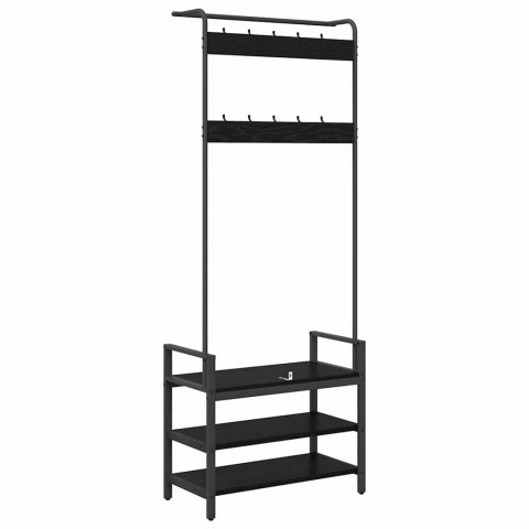VidaXL Wieszak na płaszcze z półką Inny Czarny dąb 75 x 34 x 184 cm