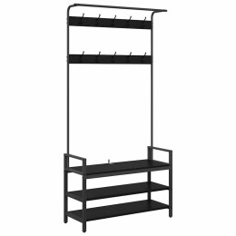 VidaXL Wieszak na płaszcze z półką Inny Czarny dąb 95 x 34 x 184 cm