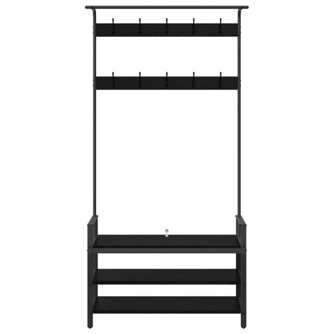 VidaXL Wieszak na płaszcze z półką Inny Czarny dąb 95 x 34 x 184 cm