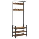VidaXL Wieszak na płaszcze z półką Inny Stare drewno 75 x 34 x 184 cm