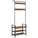 VidaXL Wieszak na płaszcze z półką Inny Stare drewno 75 x 34 x 184 cm