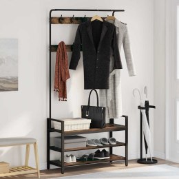 VidaXL Wieszak na płaszcze z półką Inny Wędzony dąb 95 x 34 x 184 cm