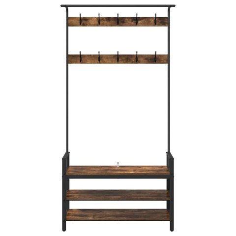 VidaXL Wieszak na płaszcze z półką Inny Wędzony dąb 95 x 34 x 184 cm