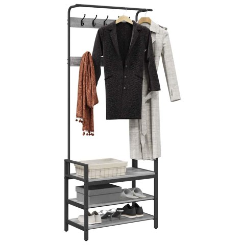 VidaXL Wieszak na płaszcze z półką Szary dąb sonoma 75 x 34 x 184 cm