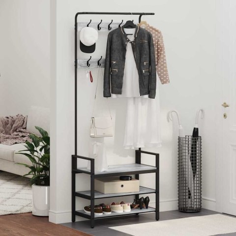 VidaXL Wieszak na płaszcze z półką Szary dąb sonoma 75 x 34 x 184 cm