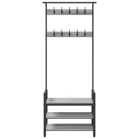 VidaXL Wieszak na płaszcze z półką Szary dąb sonoma 75 x 34 x 184 cm