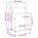 VidaXL Wieszak na ubrania Dąb w odcieniu dymnym 60 x 30 x 100.5 cm