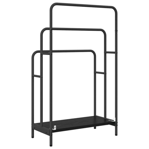 WIESZAK NA UBRANIA Z PÓŁKĄ CZARNY DĄB 60X30X100.5CM