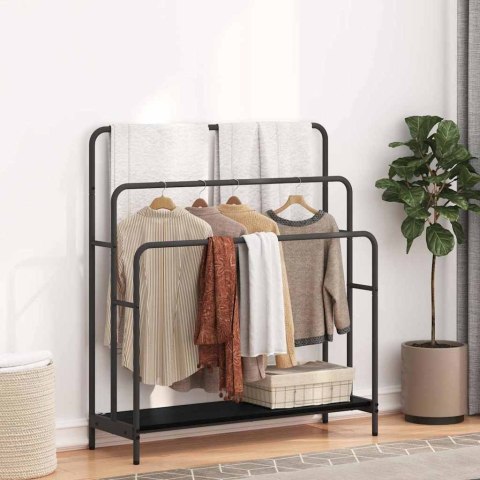 VidaXL Wieszak na ubrania z półką Czarny dąb 90 x 30 x 100.5 cm