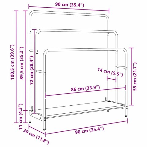 VidaXL Wieszak na ubrania z półką Wędzony dąb 90 x 30 x 100.5 cm