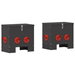 VidaXL Karmnik dla kur 2 pcs Czarny 40,5 x 25 x 38 cm