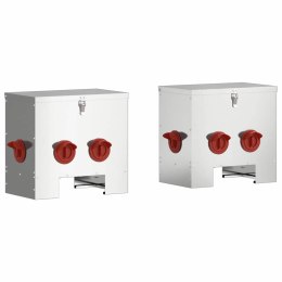 VidaXL Karmnik dla kur 2 pcs Srebrny 40,5 x 25 x 38 cm