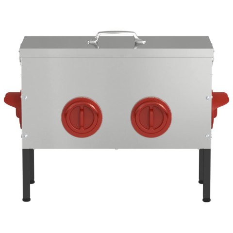 KARMNIK DLA KUR 2 SZT SREBRNY 41,5X20,5X33CM