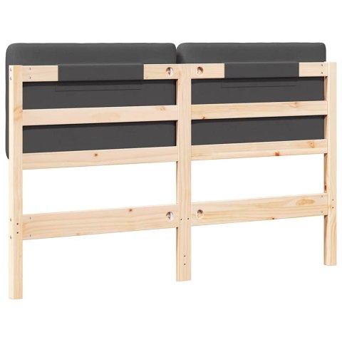 TAPICEROWANE WEZGŁOWIE BRĄZOWY I CIEMNOSZARY 140CM