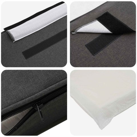 TAPICEROWANE WEZGŁOWIE BRĄZOWY I CIEMNOSZARY 200CM