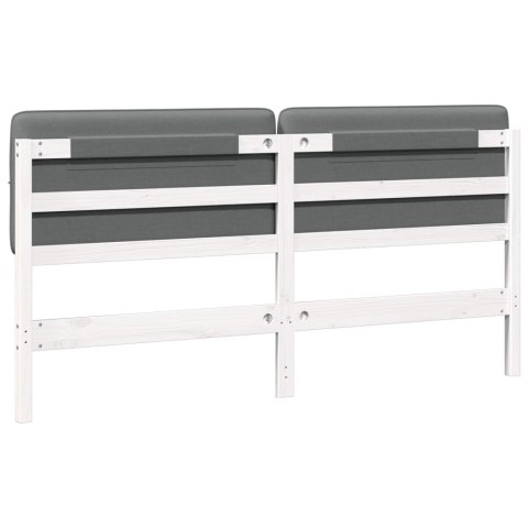 TAPICEROWANE WEZGŁOWIE Z ZAGŁÓWKIEM BIAŁY I JASNOSZARY 180CM