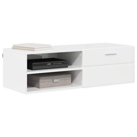 DREWNIANA SZAFKA WYSOKI POŁYSK BIAŁY 100,5X39X30CM