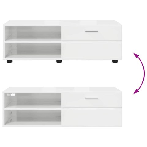 DREWNIANA SZAFKA WYSOKI POŁYSK BIAŁY 100,5X39X30CM