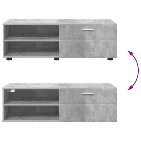 DREWNIANA SZAFKA Z SZUFLADĄ BETONOWY SZARY 100,5X39X30CM