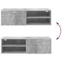 DREWNIANA SZAFKA Z SZUFLADĄ BETONOWY SZARY 100,5X39X30CM