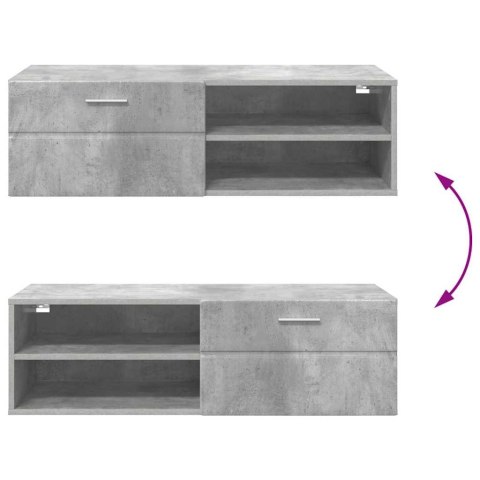 DREWNIANA SZAFKA Z SZUFLADĄ BETONOWY SZARY 100,5X39X30CM