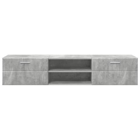 DREWNIANA SZAFKA Z SZUFLADĄ BETONOWY SZARY 150X39X30CM