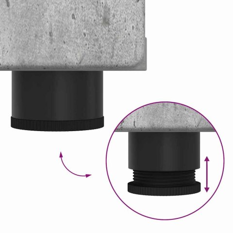 DREWNIANA SZAFKA Z SZUFLADĄ BETONOWY SZARY 150X39X30CM