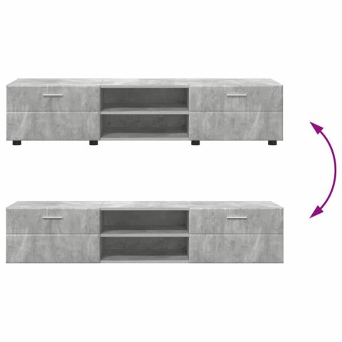 DREWNIANA SZAFKA Z SZUFLADĄ BETONOWY SZARY 150X39X30CM