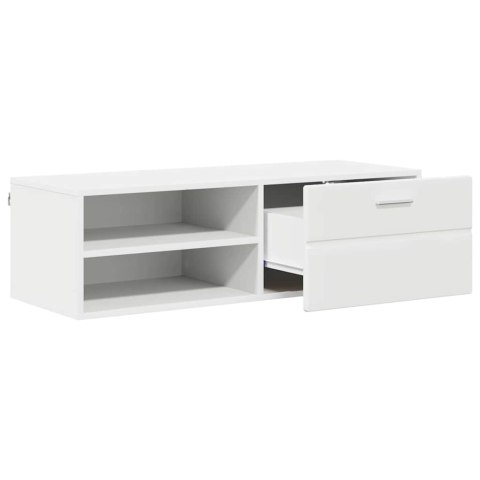 DREWNIANA SZAFKA Z SZUFLADĄ BIAŁY 100,5X39X30CM