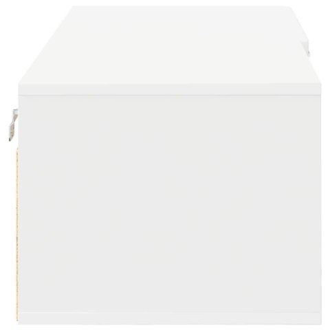 DREWNIANA SZAFKA Z SZUFLADĄ BIAŁY 100,5X39X30CM