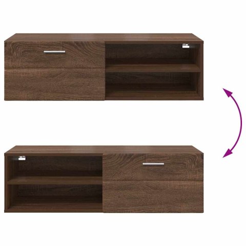 VidaXL Drewniana szafka z szufladą Brązowy dąb 100,5 x 39 x 30 cm