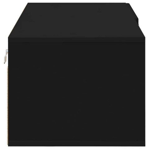 DREWNIANA SZAFKA Z SZUFLADĄ CZARNY 100,5X39X30CM