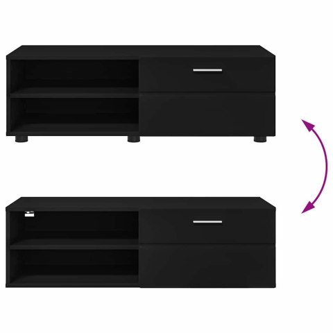 DREWNIANA SZAFKA Z SZUFLADĄ CZARNY 100,5X39X30CM