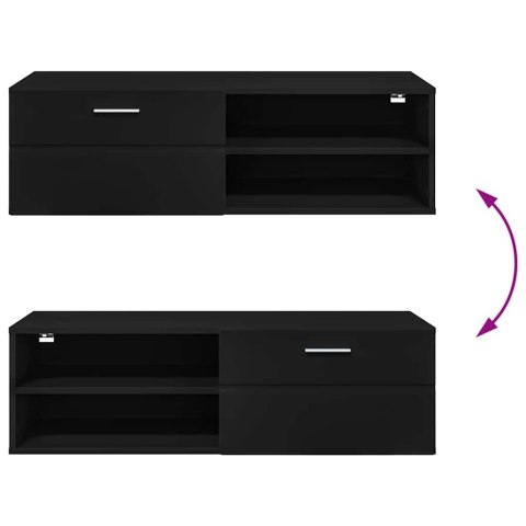 DREWNIANA SZAFKA Z SZUFLADĄ CZARNY 100,5X39X30CM