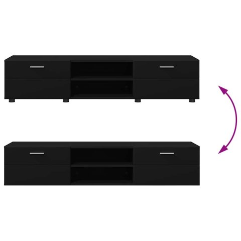 DREWNIANA SZAFKA Z SZUFLADĄ CZARNY 150X39X30CM