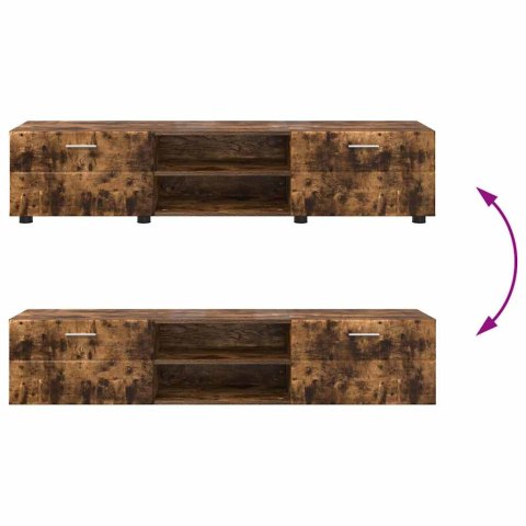 DREWNIANA SZAFKA Z SZUFLADĄ DĄB WĘDZONY 150X39X30CM