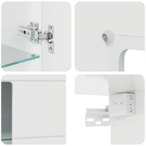 VidaXL Szafka wisząca z półką Biały na wysoki połysk 55 x 29 x 100 cm