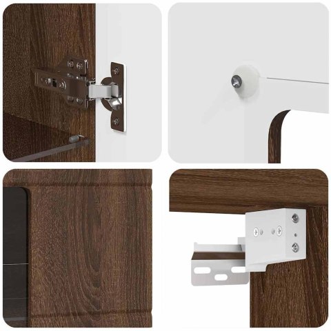 VidaXL Szafka wisząca z półką z drzwiami Brązowy dąb 55 x 29 x 100 cm