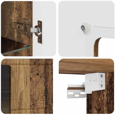 SZAFKA WISZĄCA Z PÓŁKĄ Z DRZWIAMI STARE DREWNO 55X 29X 100CM