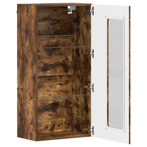 VidaXL Szafka wisząca z półką z drzwiami Wędzony dąb 55 x 29 x 100 cm